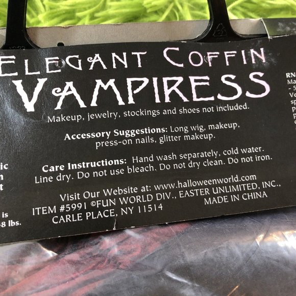 Child Elegant Coffin Vampiress Gown & Collar Velvet Collection Size Med 8-10 NEW - Picture 6 of 9